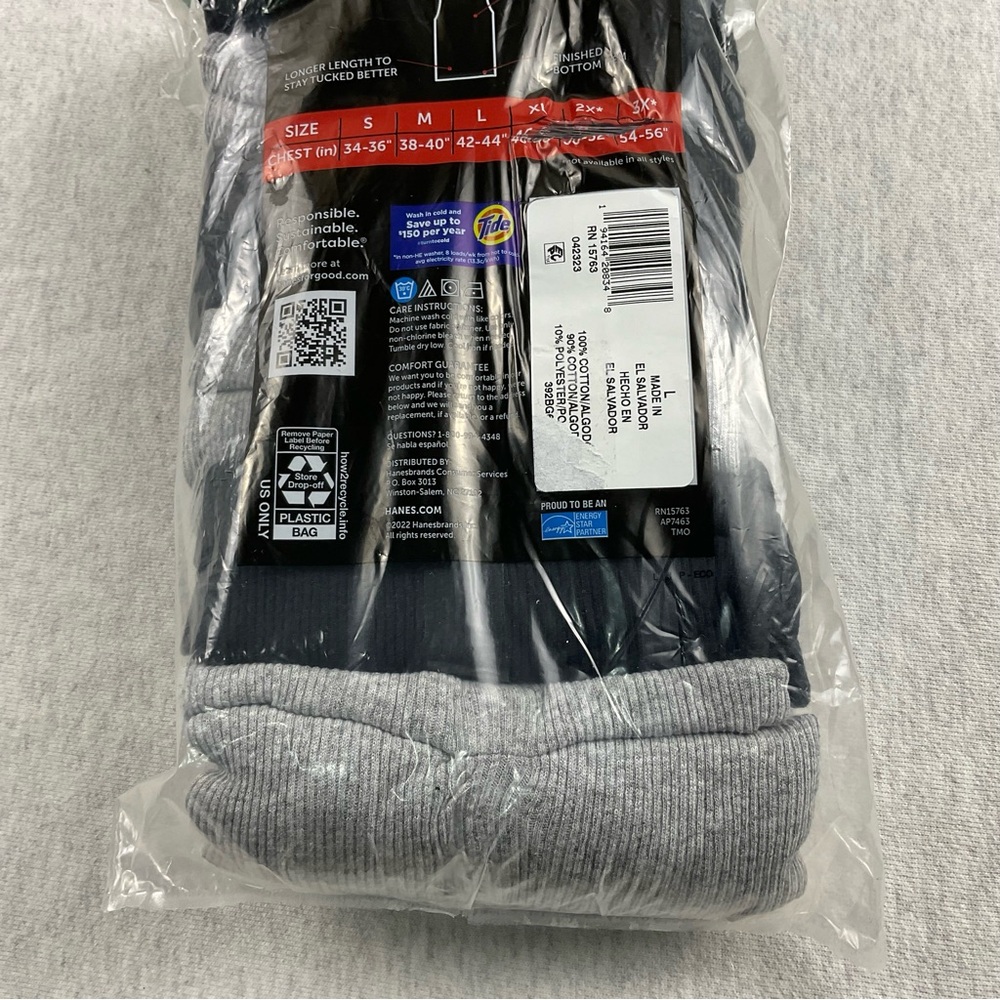 Hanes Men's Tagless Tanks 6 Pack Size: Large Color: Black and Gray - Picture 9 of 10